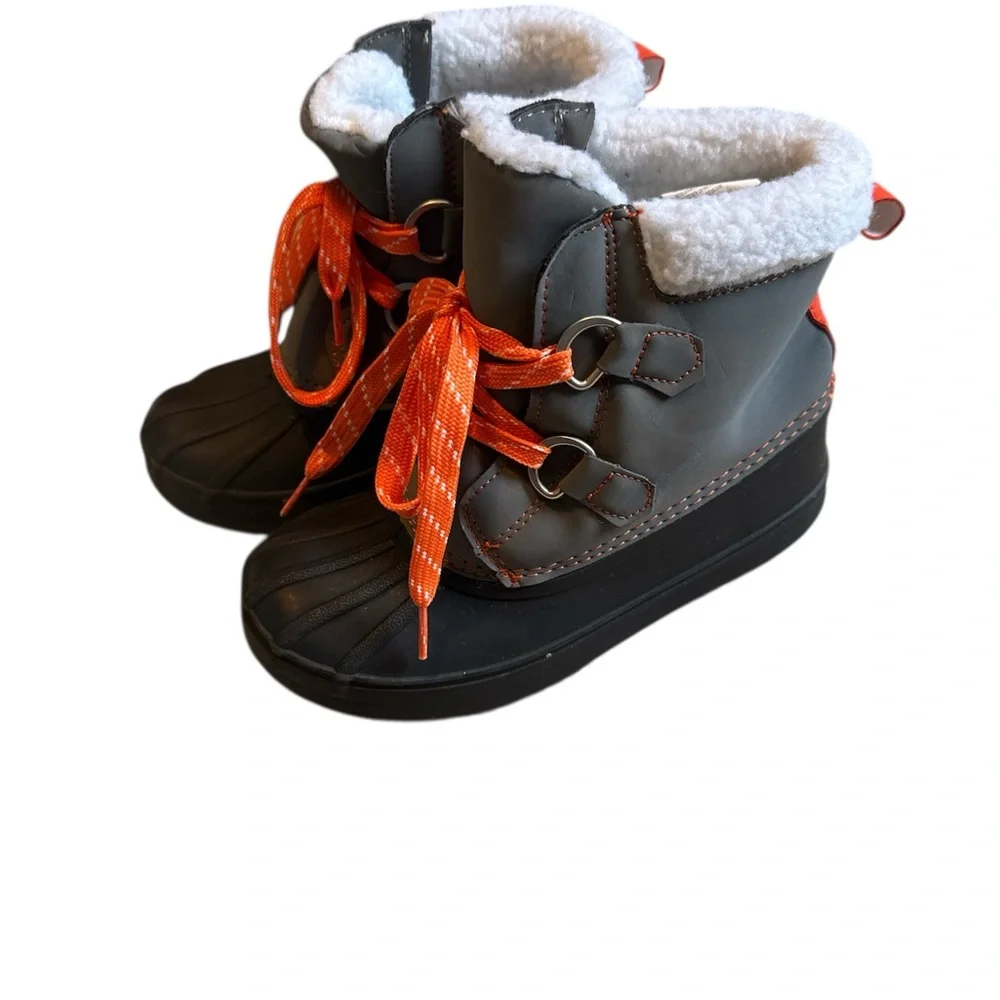 Gymboree Black and Orange Kids Snow Boots